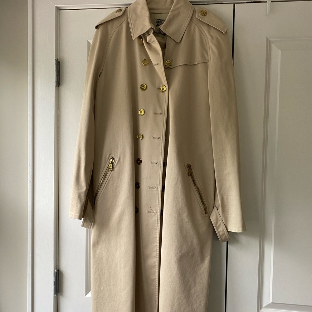BURBERRY WOMENS DOUBLE BREASTED MILITARY STYLE TRENCH COAT